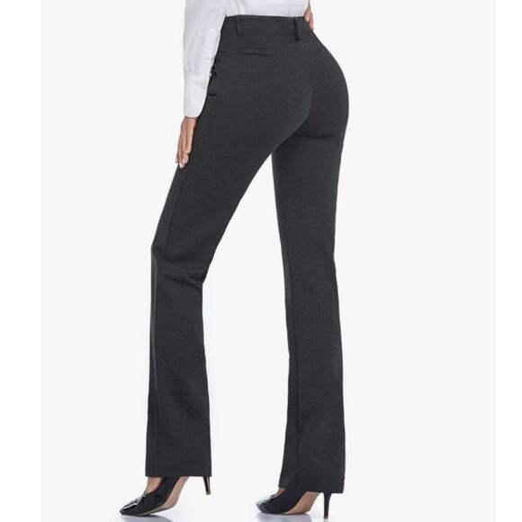 Elegant Charcoal Boot Cut Pants - Picture 2 of 5